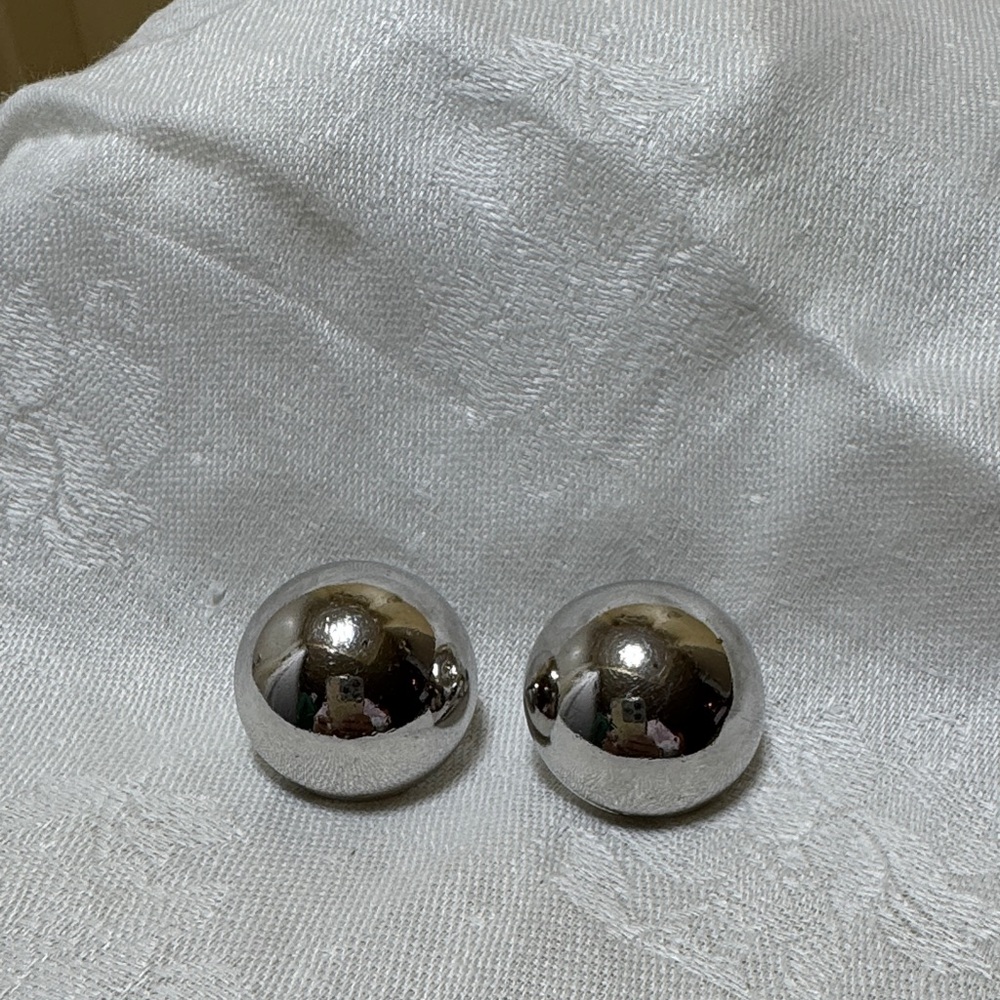 Silver Spherical Earrings